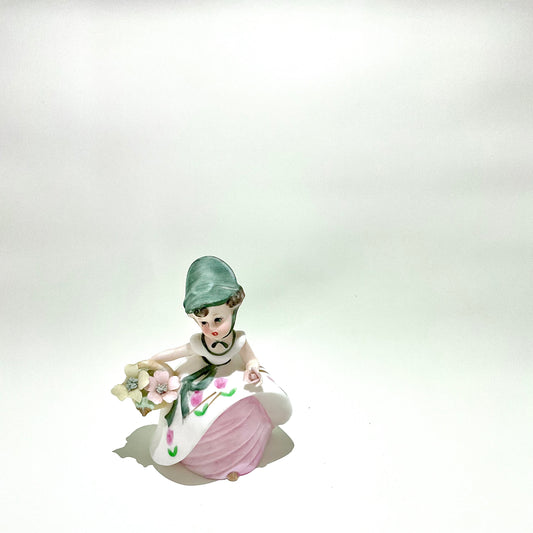 Vintage Porcelain Flower Girl Figurine